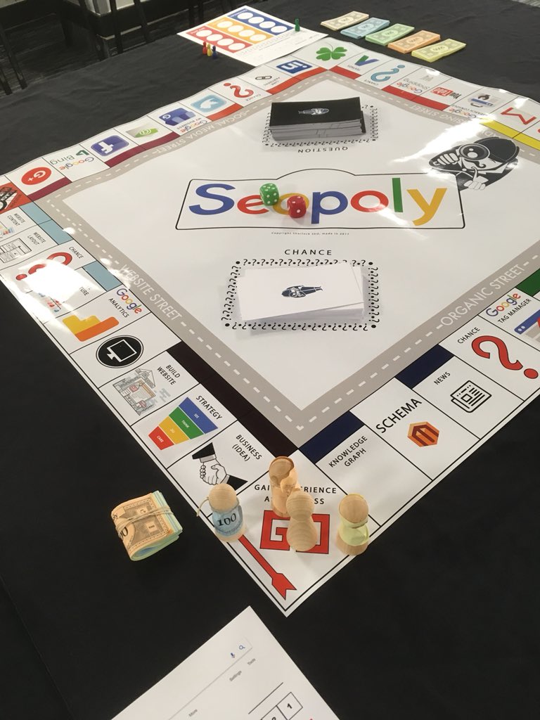 JefVanGool's tweet photo. Hidden gem of @brightonseo #SEOPOLY Ready to play. Find us at room 8, 3rd floor 13:00 Belgian beer for the winners! @jasonmbarnard @jpsherman @hellemans @badams @Searchmetrics @AccuRanker @semrush @Fernando1Angulo @pjeedai @MiloszKrasinski https://t.co/5zzwf0aLVN