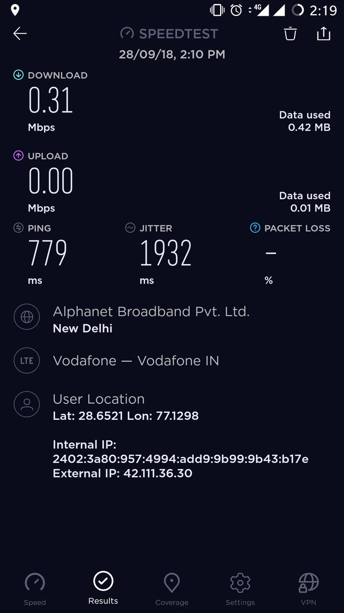 Mayank__2007's tweet photo. @VodafoneIN is this what you provide in the name of #Supernet4G?? @UfterYou @jagograhakjago https://t.co/exW5rZEfwi