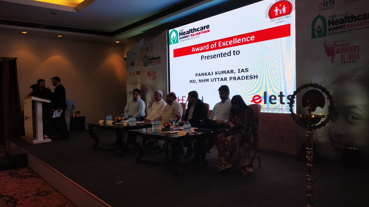 ArpitKGupta's tweet photo. Award of Excellence presented to
Shri Pankaj Kumar, I.A.S., Mission Director, National Health Mission #UttarPradesh for effective use of #IT in providing #Healthcare services to the last mile at #HealthcareRajasthan #HealthcareSummit in Jaipur. @nhm_up @MhfwGoUP @Health_Ministry https://t.co/f0cgA2Fn2i