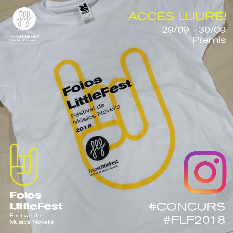 FoiosLittleFest's tweet photo. ✅🤟📣Recorda: Participa en el nostre concurs de Instagram durant els dos dies de Foios Little Fest!
Juntament amb el album signat de Polock, el/la guanyador/a es portarà també una polsera i una samarreta #FLF2018. 
#Concurs #FoiosLittleFest
@polockband @_AlexMico https://t.co/LaHjW7eU1A