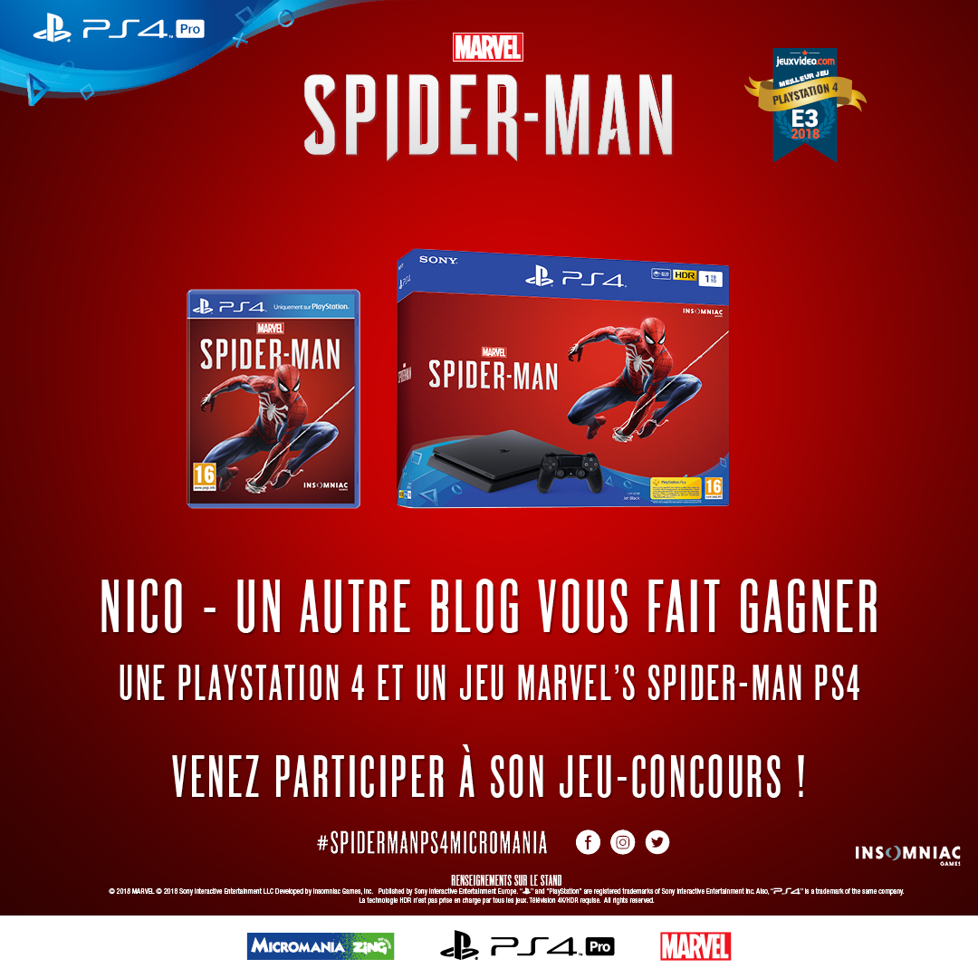 offblink's tweet photo. 🔥 NOUVEAU #CONCOURS 🕷️🕸️

Tente de gagner un Pack #PS4 SLIM 1To + Marvel's #SpiderManPS4 
👉 Follow + RT @offblink et @Micromania_Fr 
🤓 Tous les détails ici : https://t.co/GND684iZ9G
🍀 Fin du concours le 12/10/2018 à 23h59

#SpiderManPS4Micromania https://t.co/tzDncoxAez