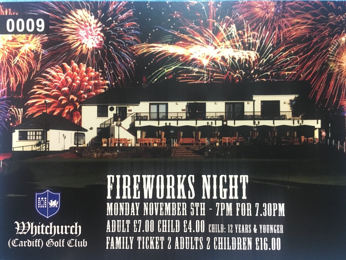 WhitchurchGC's tweet photo. Tickets for Fireworks Night Monday 5th November @WhitchurchGC Now on sale in the Clubhouse Bar @mywhitchurch @RhiwbinaInfo https://t.co/kcNowNAWR5