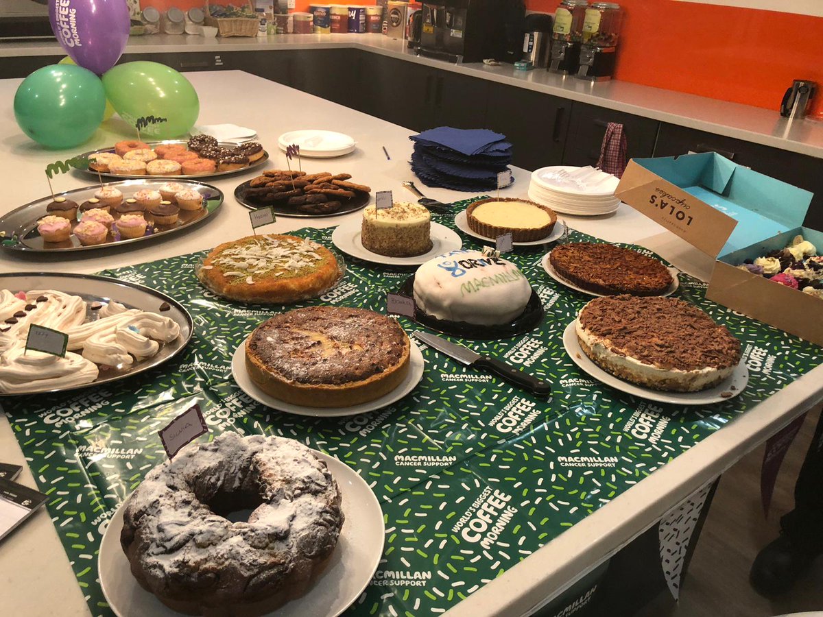tata_comm's tweet photo. The Great Tata Bake off is back and this time #TeamTataComms London really out - 'doughed' themselves. With all the baking and eating, the money we raised will support people who have been affected by cancer with @macmillancancer. 🍰  #MacmillanCoffeeMorning #TataCommsDRIVE https://t.co/w4VXyBrL3h