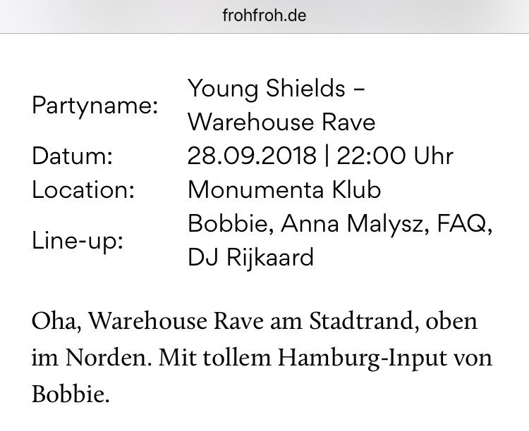 _monumenta's tweet photo. wenn @frohfroh eine party empfiehlt, sollte man folgen, das is bekannt. bis später 😘 https://t.co/F0K9F5YPtZ https://t.co/mOQsJoCWfp