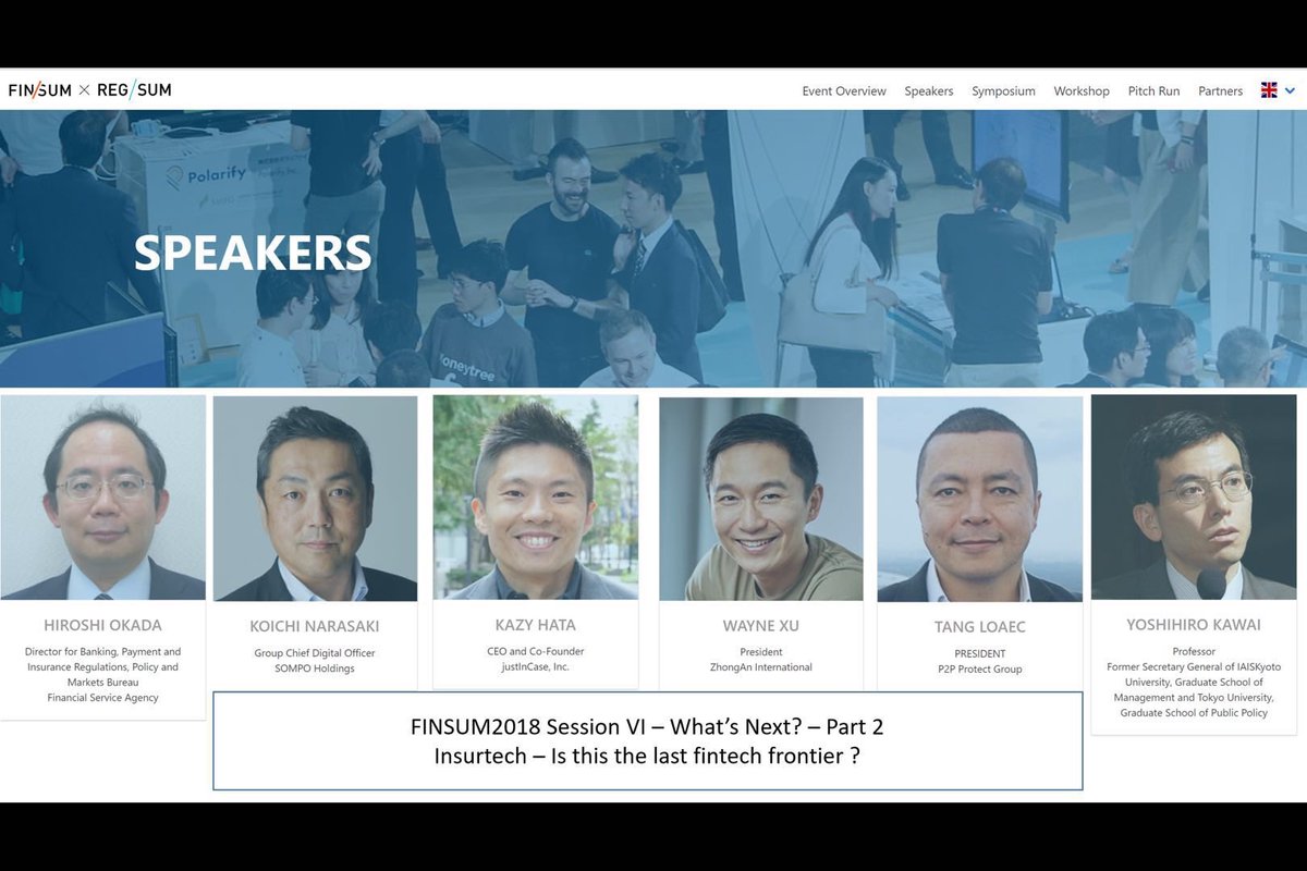 tangloaec's tweet photo. Sharing views with some of Insurtech greatest minds, innovators and regulators in Tokyo #FINSUM2018 https://t.co/rzG2dPDujt