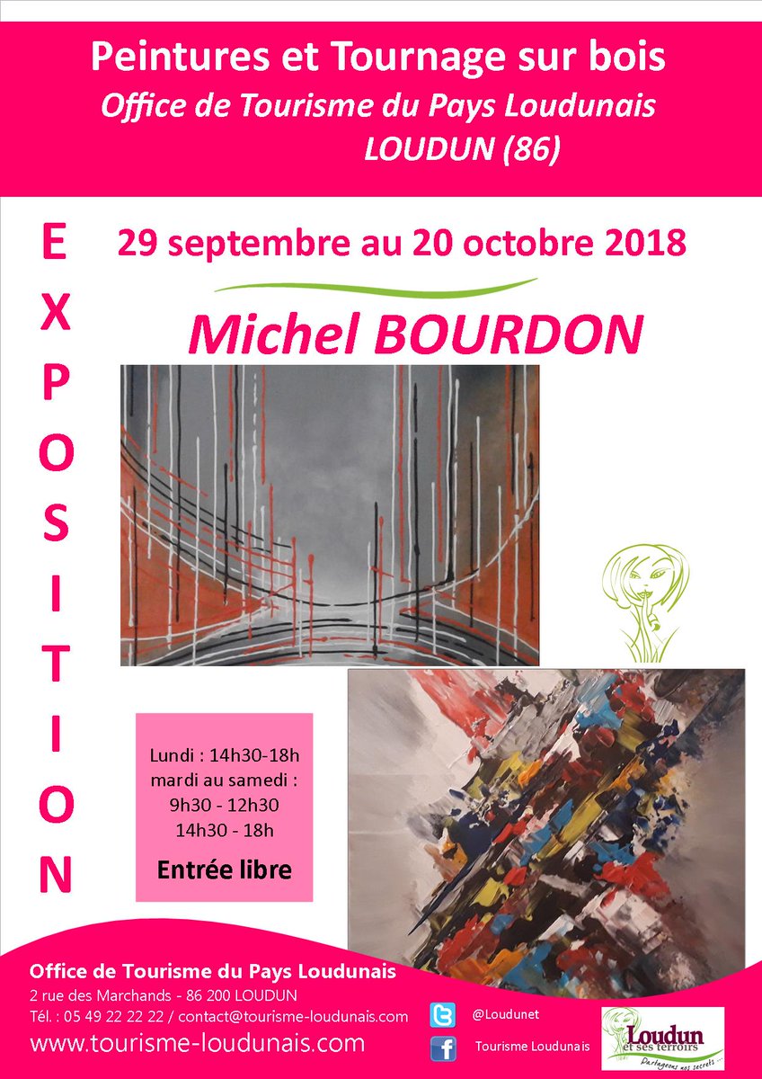 Loudunet's tweet photo. #Exposition de peinture et tournage sur bois à l'office de tourisme de Loudun jusqu'au 20 octobre #Loudun  #Loudun @LoudunInfo  @Melusine86 https://t.co/jLhkbkPH2w