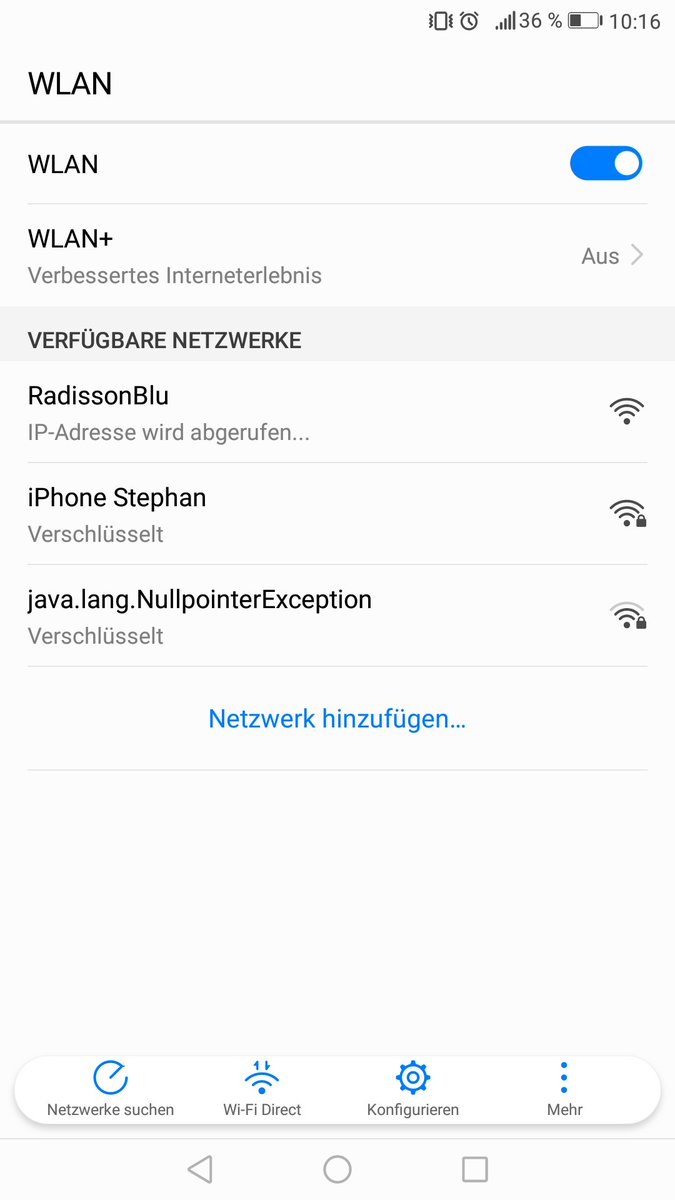 DDKFM's tweet image. Woran man merkt, dass man auf einer Java Konferenz ist?
....am Name der WLAN-Hotspots
#JSD2018 #Nullpointer