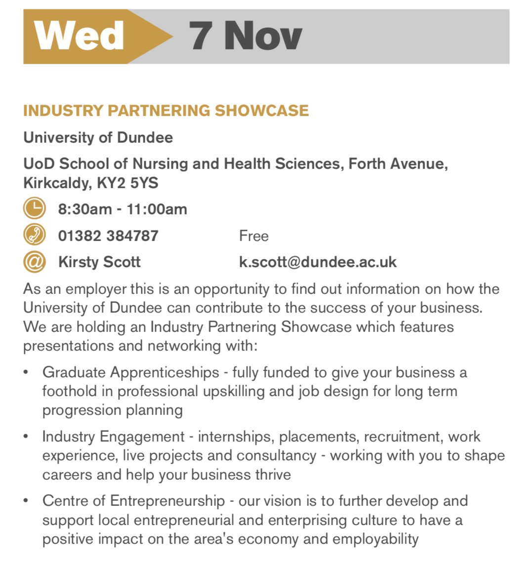GA_Dundee's tweet photo. We are going to be presenting at the Fife Business Week in November as part of the Industry Showcase for Employers. Come join us for bacon butties and a chat! https://t.co/pkCo2aDncx #FBWeek2018 https://t.co/KoSLzsdlm7