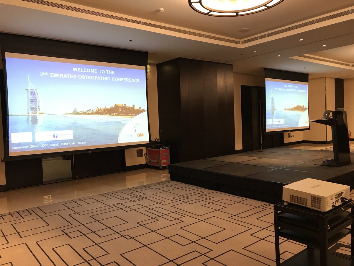 osteobcn's tweet photo. Arranca la #emiratesosteopathicconference en Dubai. Un trabajo conjunto entre @OIAlliance @COMEColl y Emirates Osteopathic Society #EOC2018 https://t.co/7LMe2N7ZXB