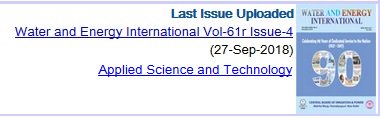JournalsIndian's tweet photo. #IndianJournal #AppliedScienceTechnology Latest issue uploaded - #Water and #Energy International (Vol. 61r, Issue 4) #WEI - https://t.co/f9bMk0CzWC https://t.co/lNAq0k7FCF