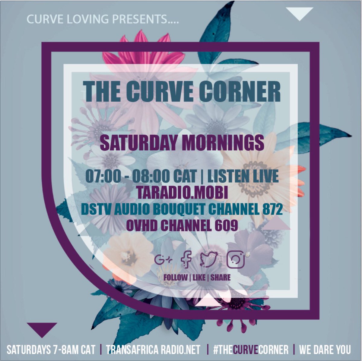 curveloving's tweet photo. The Curve Loving @curvecorner has a new format and a new home. Tune in every Saturday morning from 7-8 CAT on @TransAfrica872
Join in on the conversations where absolutely nothing is off limits. Letβs work together at figuring this life thing out.
#TheCurveCorner #CurveLoving https://t.co/gaGupF8k9J