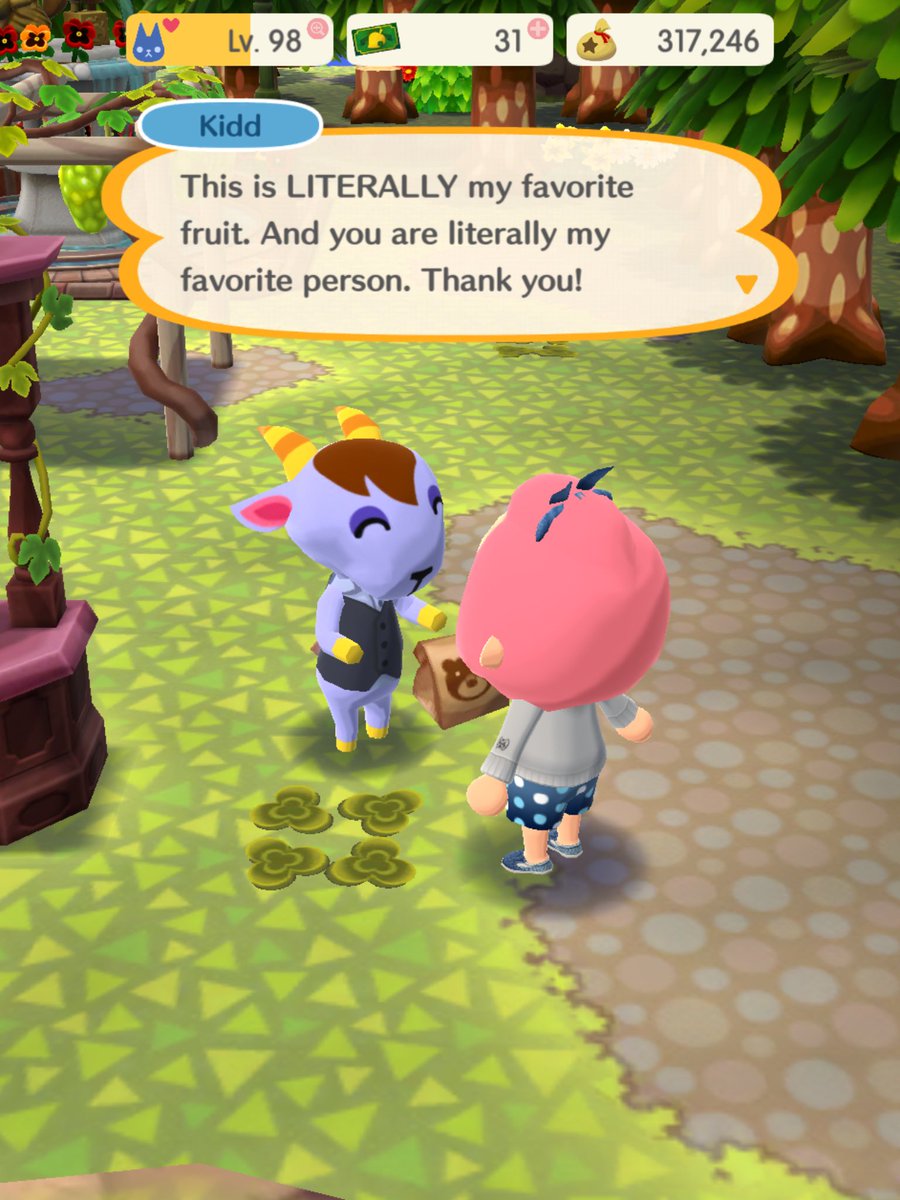 chiaopi's tweet photo. Apparently Kidd favorite fruit is the perfect pear ๐ #Kidd #AnimalCrossing #AnimalCrossingPocketCamp #PocketCamp #perfectfruit https://t.co/8WsesWTpRy