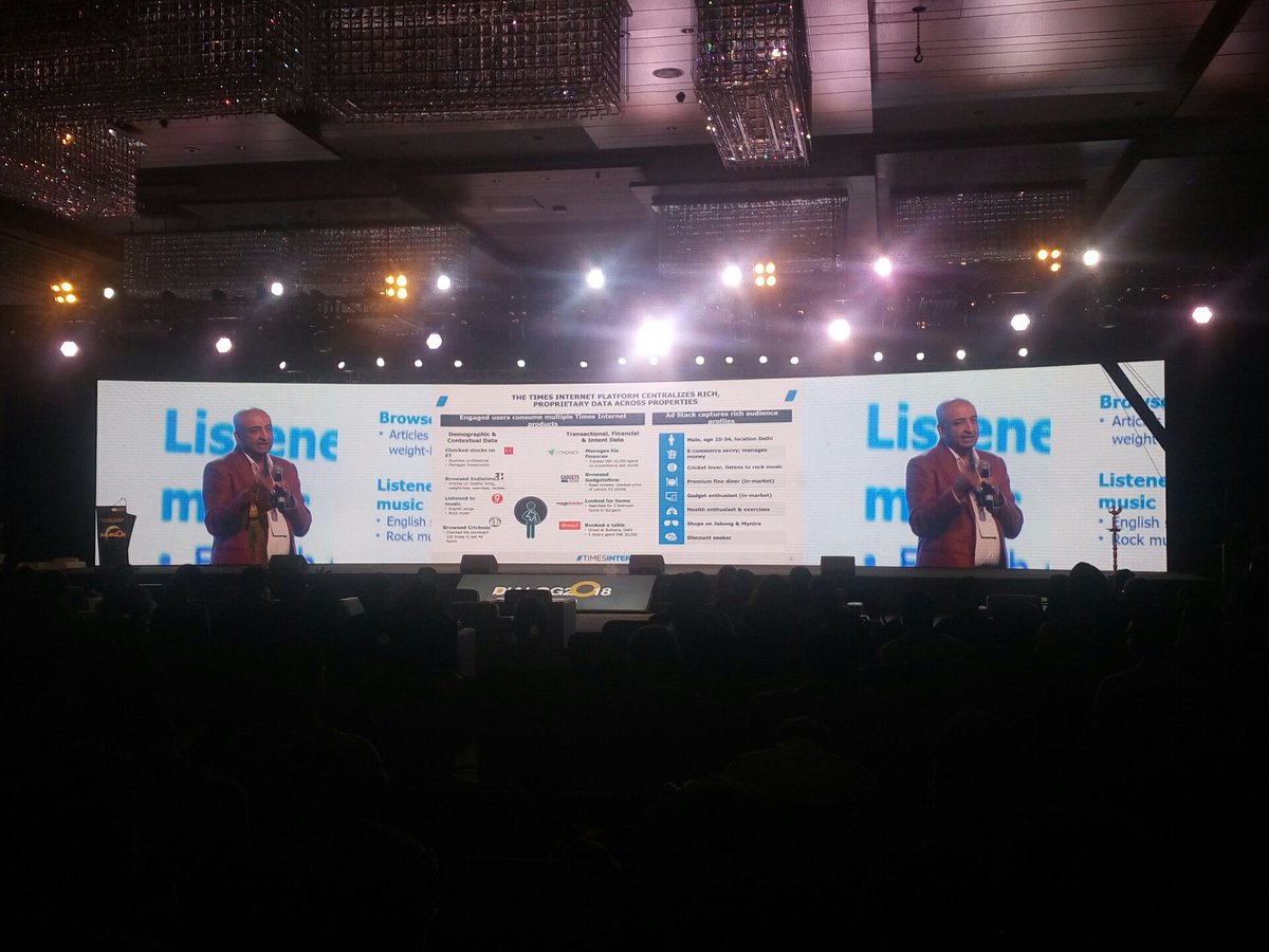 TimesInternet's tweet photo. "All our products are connected on the same identity, adtech, DMP and loyalty platform" @gsinha @ZDreamventure #chindia https://t.co/PFZG6gbuoh