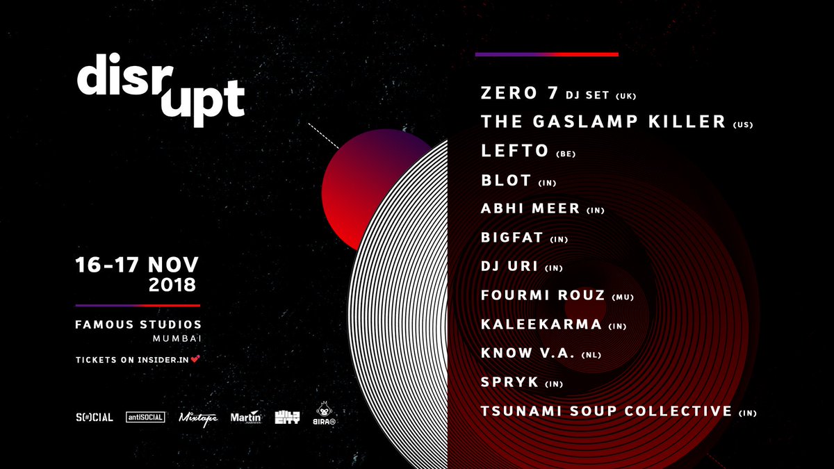 Mixtapelive's tweet photo. Here it is! The #Disrupt18 line up. Locked and loaded!
Tickets: https://t.co/54KCVxawPj
@SocialOffline | #antiSOCIAL | @thewildcity | @Martin_Global | @bira91 https://t.co/kotyMpepqn