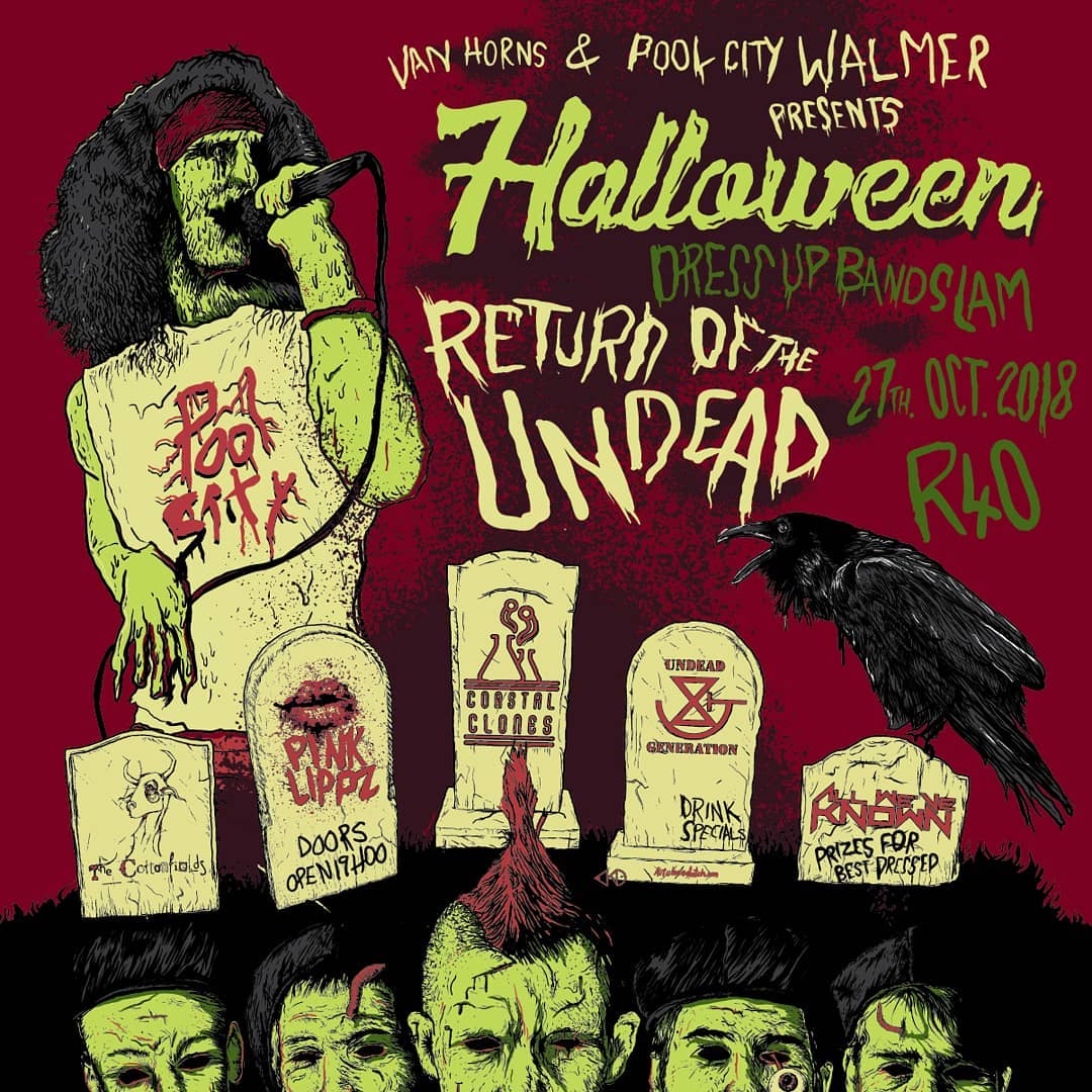 KitchenDutch's tweet image. To groups that will appear 
And guide you through this final year 
The dark armies then will come 
When the sum is (0)41!

Latest Band poster presented by VanHorns Beard oil and Pool City - Walmer. Thanks for Undead Generation for the opportunity. 

#Illustration #Bandposter