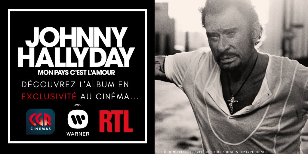 LVT_RTL's tweet photo. EVENEMENT - Follow &amp; RT @LVT_RTL pour gagner 4 places pour écouter en avant-première l'album de #JohnnyHallyday, "Mon pays c'est l'amour", le 18 octobre à 22h dans une salle de cinéma proche de chez vous (tirage au sort à 19h ce soir) merci @AnthoMa 🎼 https://t.co/V4AZHMwCRn