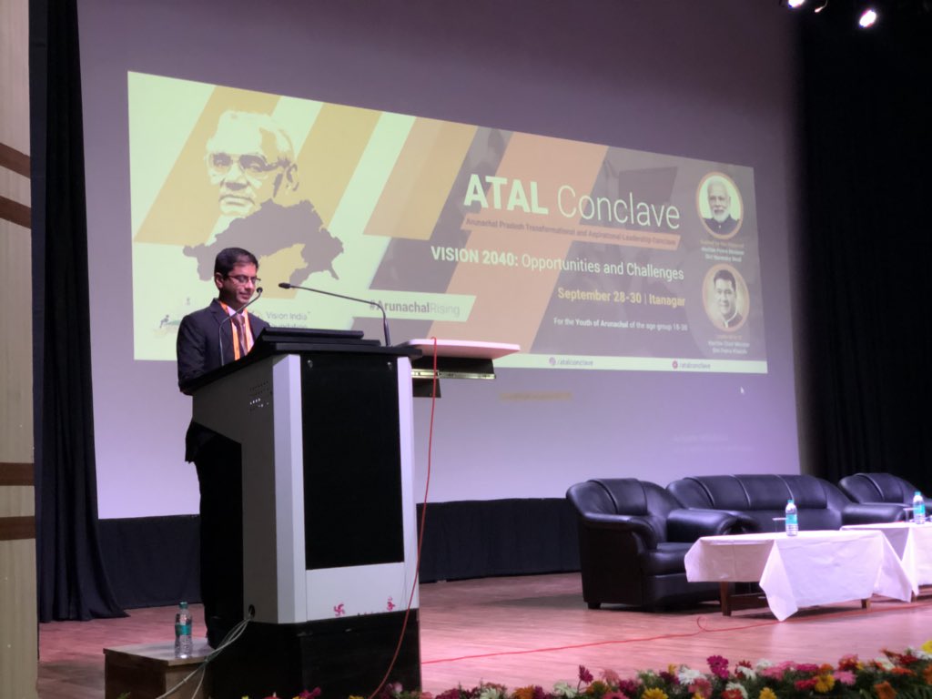 PemaKhanduBJP's tweet photo. The ATAL conclave - Arunachal Transformational &amp; Aspirational Leadership that seeks to engage the youths in areas of public policy and governance begins today in gracious presence of DONER minister @DrJitendraSingh Ji. @AtalConclave @PMOIndia https://t.co/P9AoGtV7B2