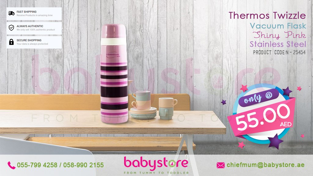babystoreuae's tweet photo. #Thermos Twizzle TZF-500 Stainless Steel 500ml #Vacuum #flask is ideal for #home or #office use.
Made from quality matter that makes it durable, lightweight. Glass lined Vacuum flask with Twist & pour stopper.
Buy Now >https://t.co/j7IXXvCFsz
#NewBodyLife #babystoreUAE #UAE https://t.co/a3pPhUg5wf