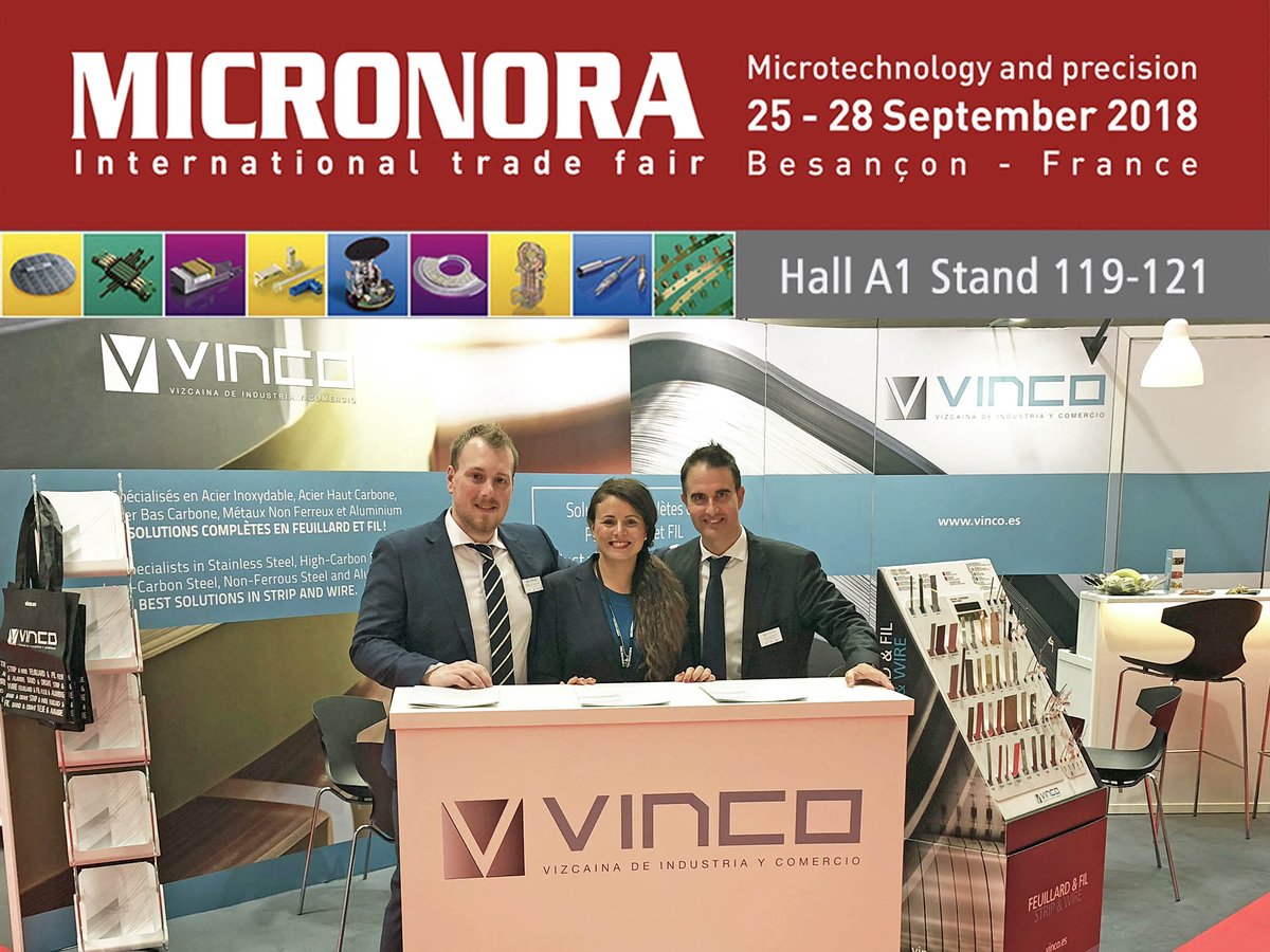 VINCO_Oficial's tweet photo. #Micronora We hope you enjoy your last day!! See you at stand 119-121 Hall A1! ask for our menu card and enjoy a Rioja wine or a cold beer. Discover all about #wire #strip #handlingsystems with https://t.co/58EjO7Rkb2 https://t.co/XQ3Qclge5Q