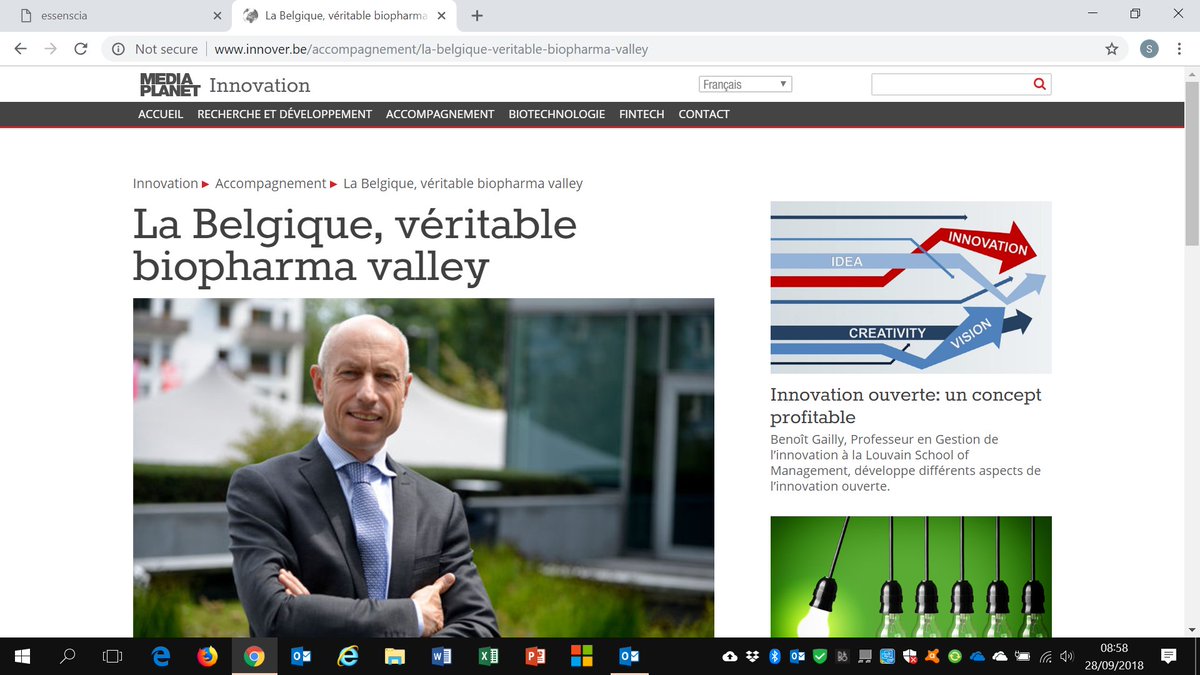 "La Belgique, véritable biopharma valley." article à lire sur innover.be/accompagnement… + "Scale up! It's time to grow for biotech companies!" event by bio/essenscia on Oct 23 PM in Brussels - full programme/registration : essenscia.be/en/calendar/ev…)