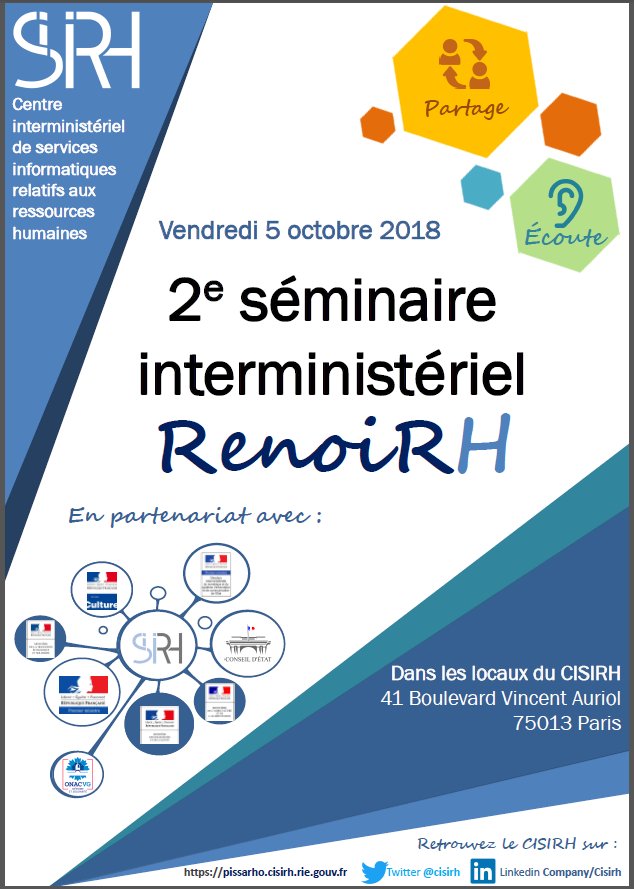 cisirh's tweet photo. Le #CISIRH organise le 2e séminaire #RenoiRH le 5 octobre 2018 https://t.co/uoQOdRvLQm