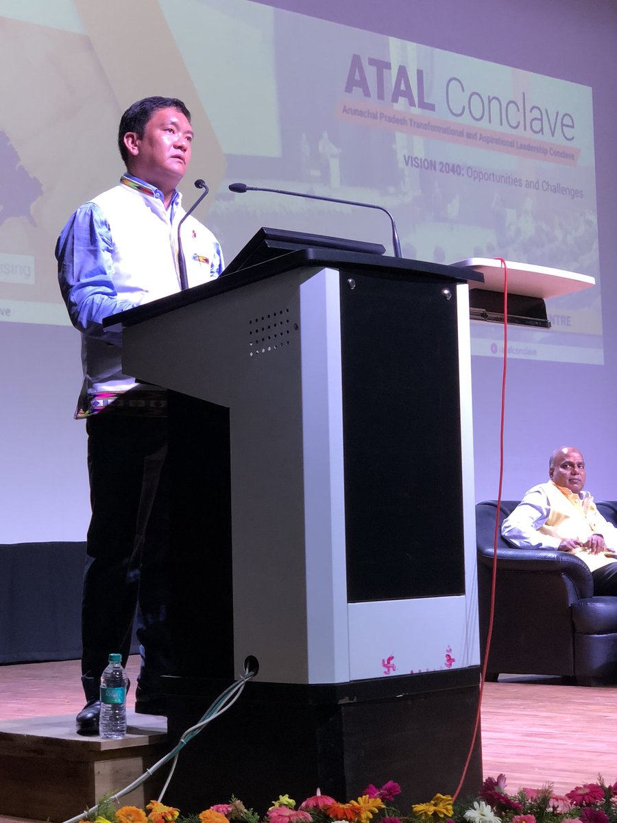 PemaKhanduBJP's tweet photo. The whole idea of @AtalConclave is to know what our youths are thinking, what is their aspiration and how they wish to contribute for betterment of Arunachal. Happy to see that youths from all over the state have come together enthusiastically responding to our call. @PMOIndia https://t.co/KMcapcIgFa