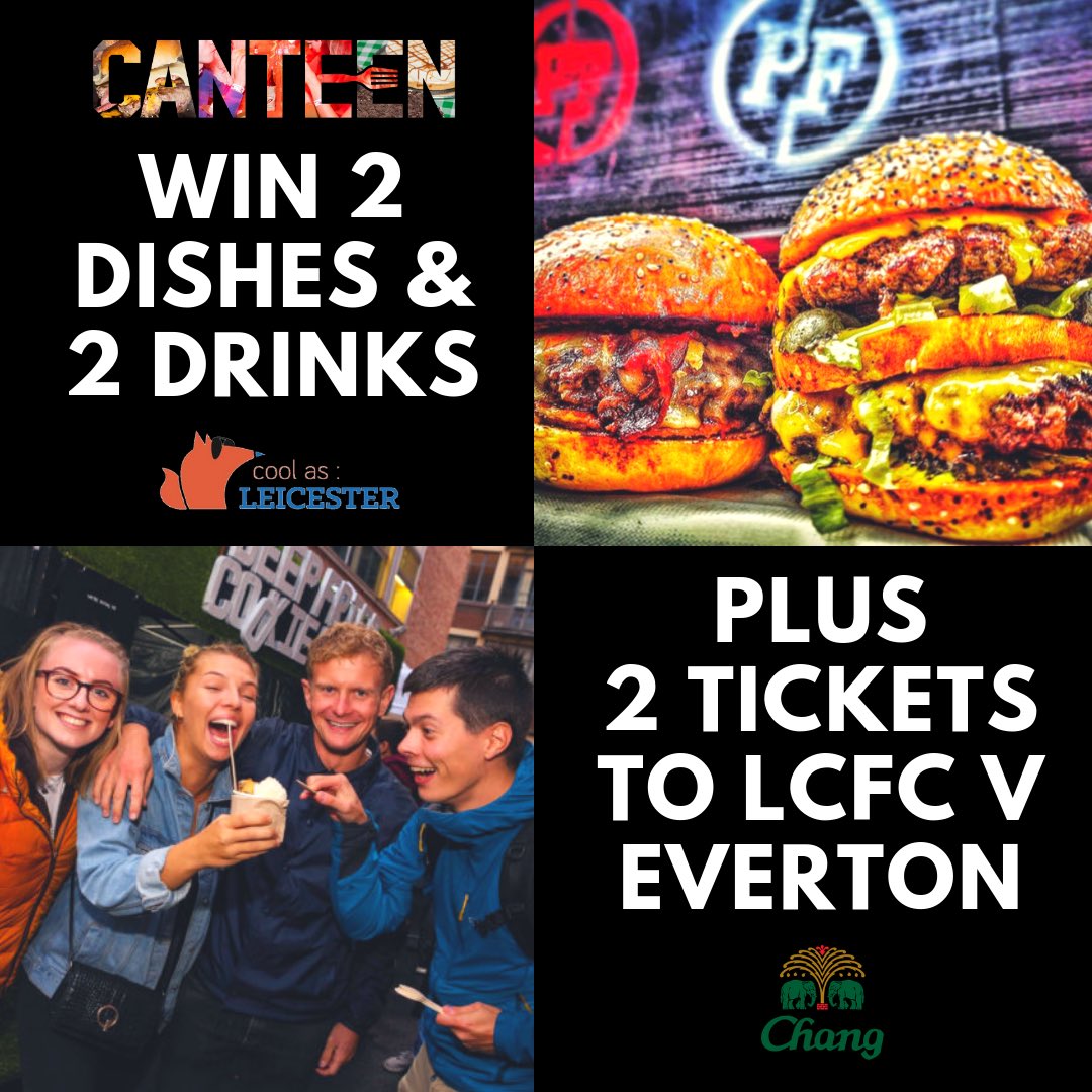 coolasleicester's tweet photo. It’s @canteenuk day! You’ve got until 11am to enter to win 2 dishes, 2 drinks AND 2 tickets to @LCFC v Everton. Tonight’s the first event at @LeicesterArena with MORE space, FREE parking, LONGER hours, MORE traders. 4pm - 12am.

RT to enter! 

MENUS ➡️ https://t.co/WwqfVVZ4Lt https://t.co/vRiAAjGOlK