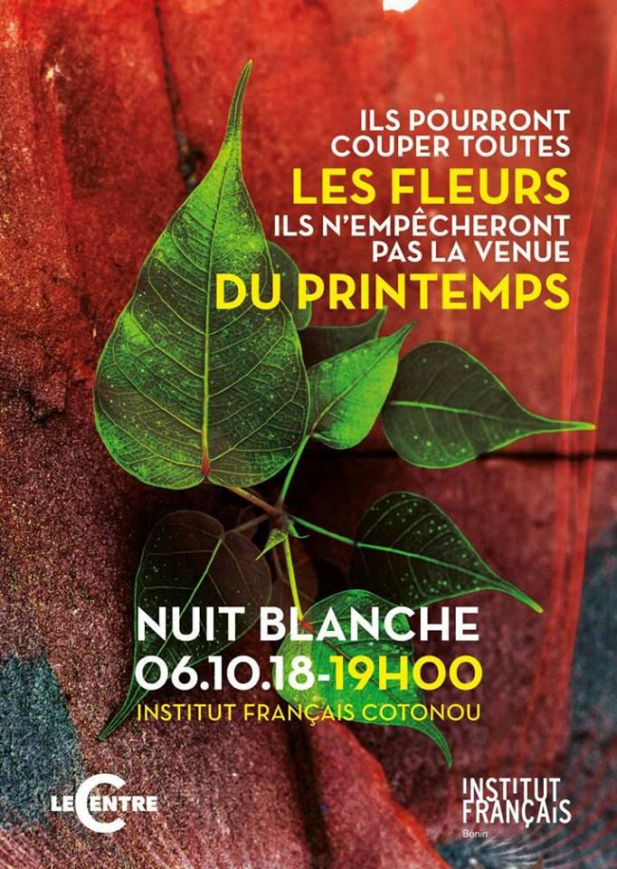 Beninonweb's tweet photo. Save the date _ Nuit Blanche #6 - Institut français de Cotonou, en collaboration avec Le Centre  Date: Samedi 6 Octobre, 19H #agendabenin #beninonweb https://t.co/BTCDX8G4g7