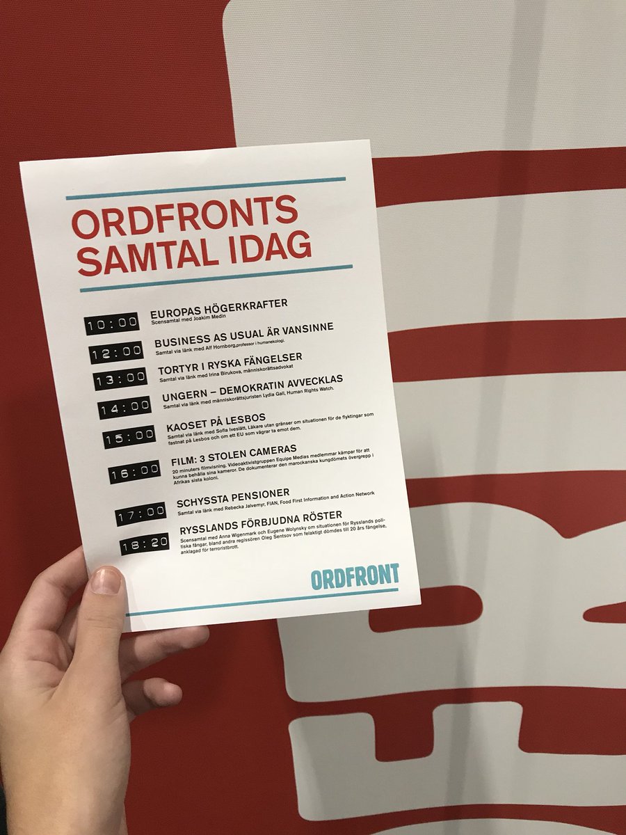 OrdfrontMagasin's tweet photo. Idag är vi på Bokmässan i Göteborg. Kom förbi Globala torget och lyssna på våra samtal. Hoppas vi ses! #bokmässan2018 https://t.co/5bo0OnoTo3