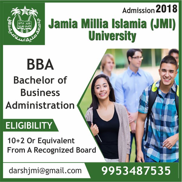 nips_edu's tweet photo. Walk-in #Counselling for #UGprograms #BBA
Bachelor of Business Administration is a three year #DistanceCourse offered by #JamiaMilliaIslamia, New Delhi
Get admission direct in BBA from @nips_edu https://t.co/3tU7fcDh6V