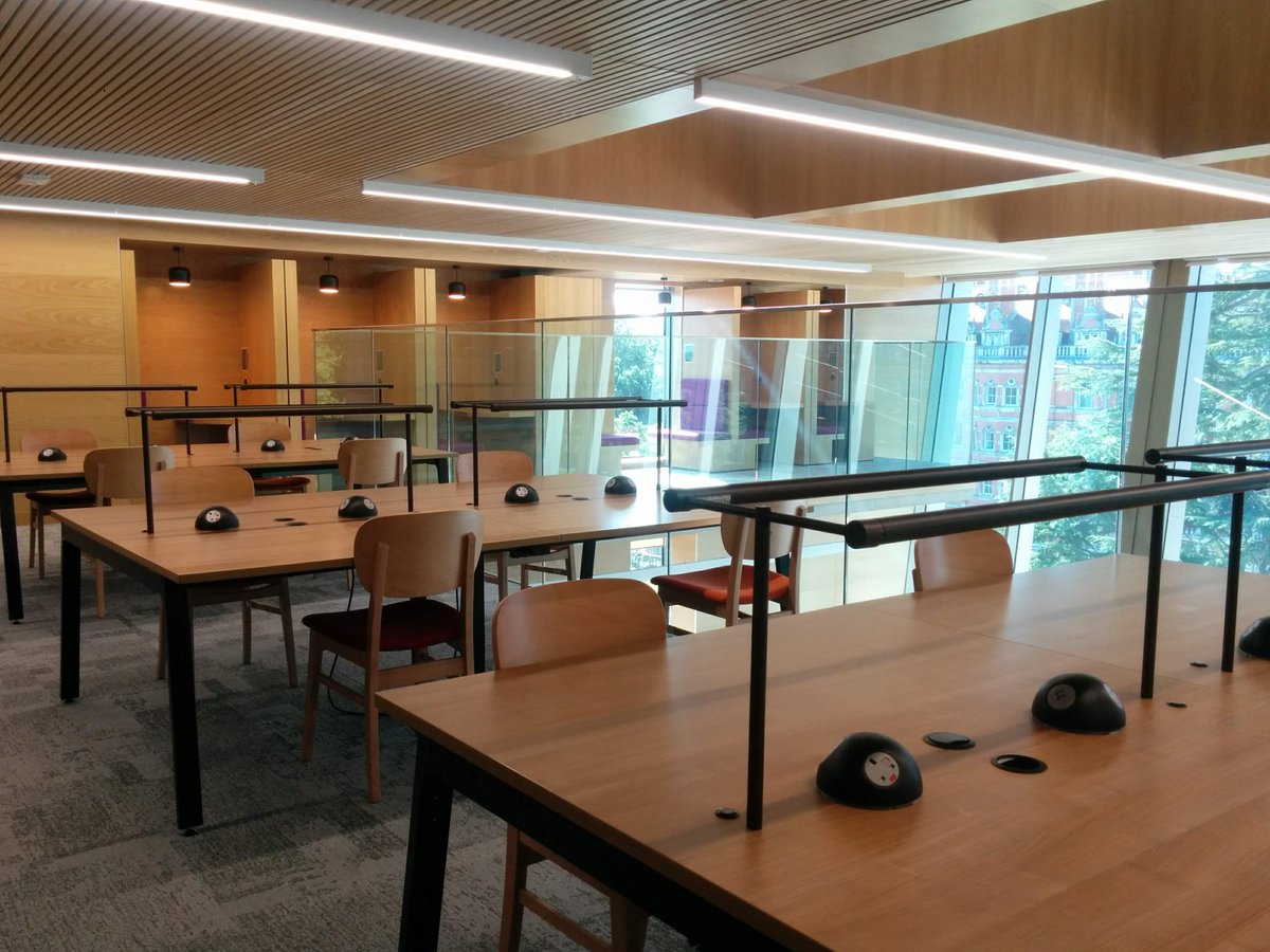 RHUL_Library's tweet photo. Did you know that from the 2nd floor in the #rhullibrary you can get to the Mezzanine, this silent study space with a stunning view? #HaveYouSeenThat #rhullibrary #WelcomeWeek2018 https://t.co/pMosiXS62I