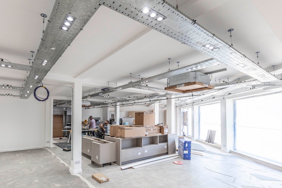 SherwinHall's tweet photo. Work is well under way on the interior of #OadbyHouse - our new showroom will be opening there next month! As you can see there will loads of space to see a fantastic range of kitchens, flooring and furniture - more photos to come next week so keep watching!! https://t.co/HFSMQOypae