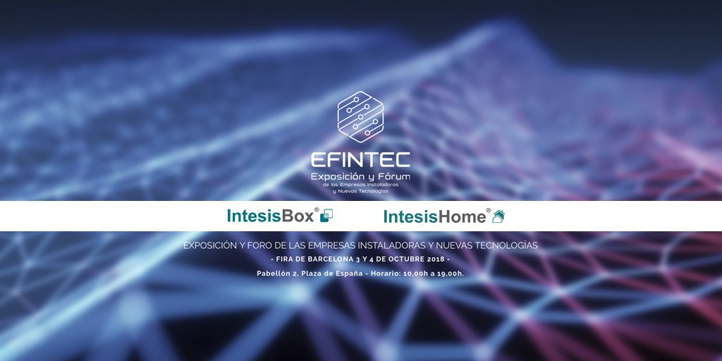 intesisbox's tweet photo. We will be next week from 3th to 4th October at @efintec in Barcelona. We will be at booth 12 together with @DOMOTYS_ Association. If you want to learn about our gateways solutions for #AirConditioning, come to visit us.
https://t.co/yJFcDcF8a0 https://t.co/eV4Utp3lat