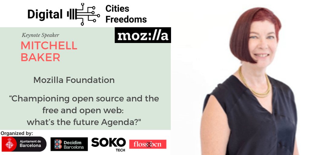 flossbcn's tweet photo. Come to meet @MitchellBaker @mozilla Foundation
๐๏ธ Next Oct 18th: โ๏ธ All Day Event @FabraiCoats ๐ญ
Digital Cities, Digital Freedoms:
Common Digital Ethical Standards and
Free Software For Cities
๐More info & Sign-up: https://t.co/Oo0S6mt9np
#mapafloss #codiobert #Barcelona https://t.co/zJYEtospyu
