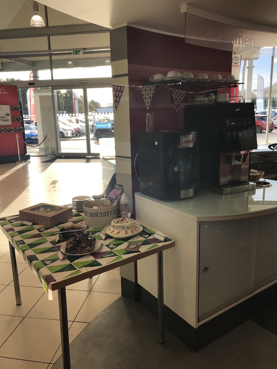 GSHammond's tweet photo. Sweet treats ready for our lovely customers today at @StevenEagell Peterborough. Come and join us for coffee and cake for a great cause. #mcmillancoffeemorning https://t.co/1CytwbBCom