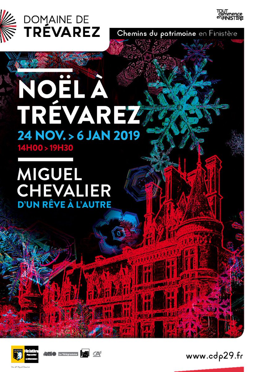 #AFFICHE SURPRIIIISE ! 🎊 😁Hyper contents de vous dévoiler le nouveau visuel de #NOELATREVAREZ 🌲❄🌟
⏱M-2, le compte à rebours est lançé #Noel #Trevarez #MiguelChevalier  #lumiere  #numerique #Finistere #Bretagne
▶ + d'info bit.ly/NoelATrevarez-…