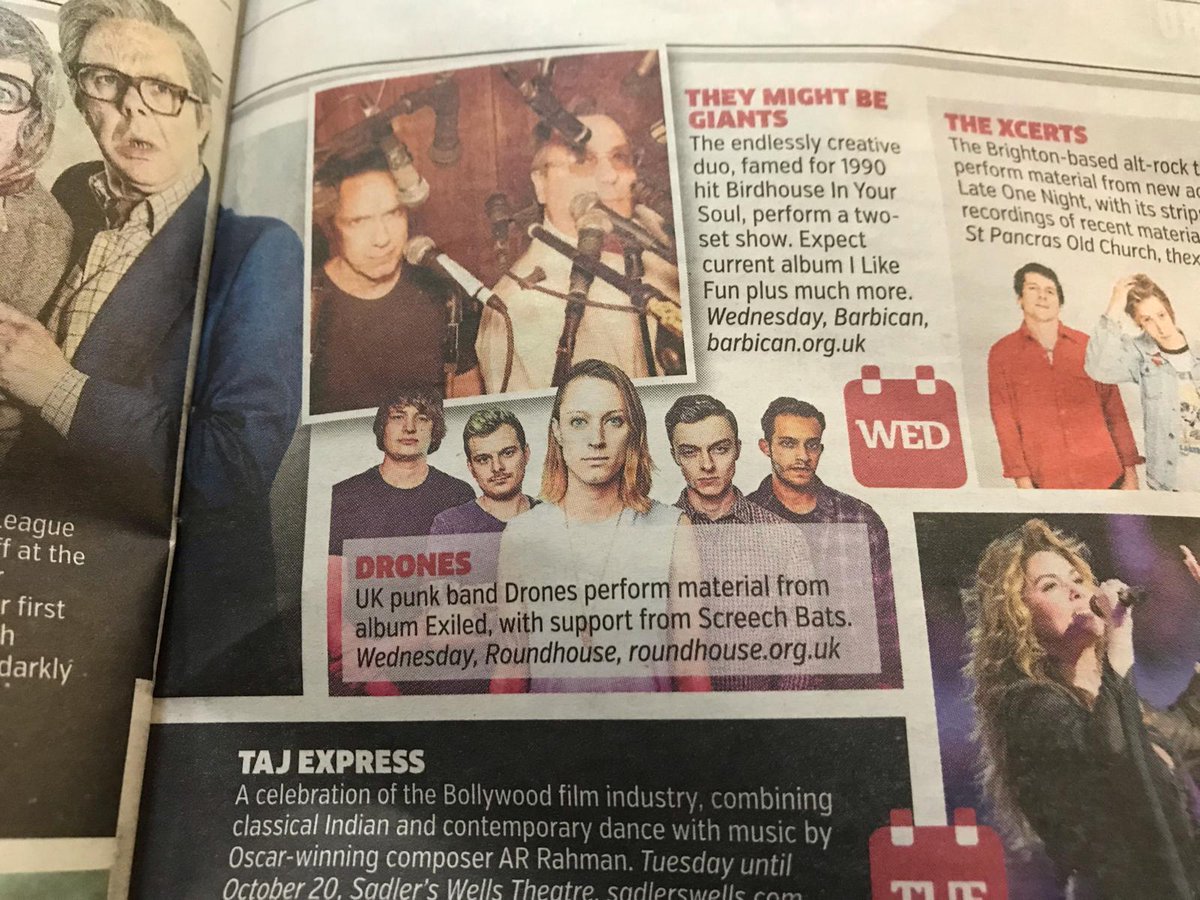 London <a href="/MetroUK/">Metro</a> knows a good gig when it sees it 🤙🏻 catch us at <a href="/RoundhouseLDN/">Roundhouse</a> with @ScreechBats and <a href="/wearesilvaband/">SILVA</a> on Wednesday 😎 
#drones #dronesuk #metro #roundhouse #gig #livemusic #london #punk #punkrock #rocknroll #instabands #band #bands #rockmusic #tour