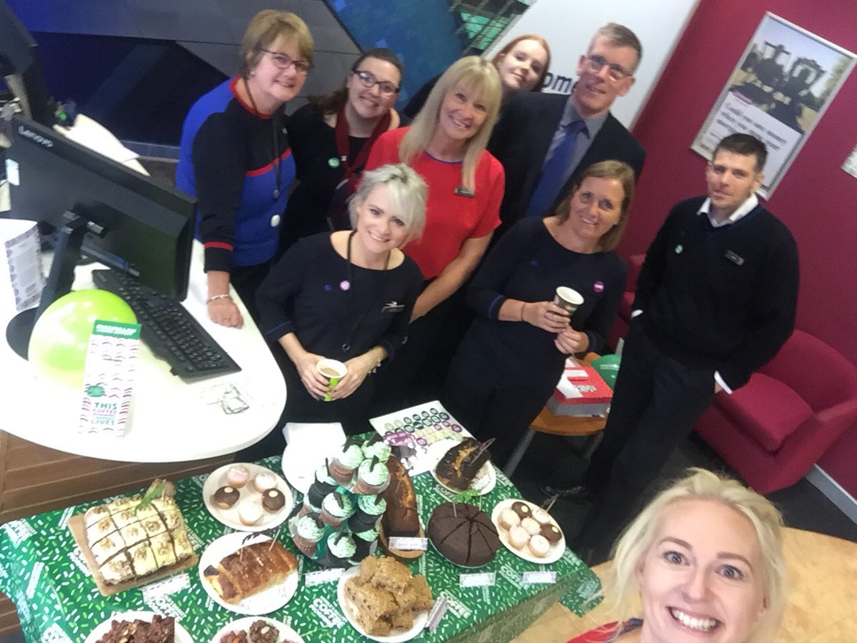 sammyt32's tweet photo. We’re all set up to raise lots for @macmillancancer in #WonderfHULL Lots of homemade treats to try!! @NBSemployees @karendixon2015 @mrshollyleach 🎂🍪💚 https://t.co/Q25K8VCnq6