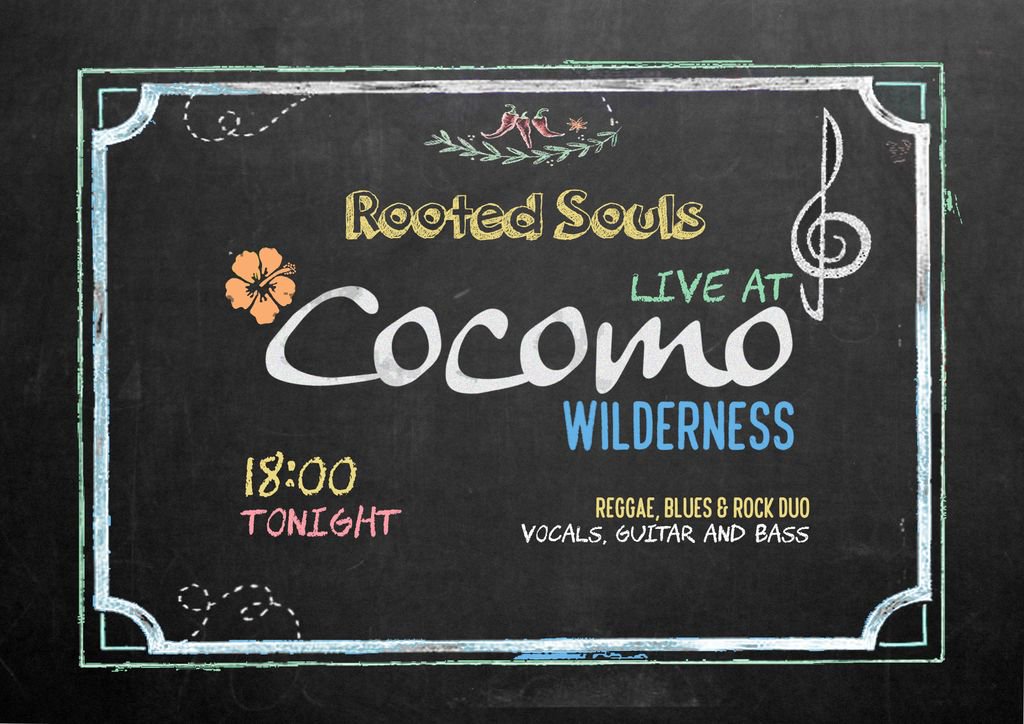 Rooted Souls -  Rooted Souls is a melodic fusion (Reggae, Blues &amp; Rock) band based in Wilderness, South Africa. We are a musical duo consisting of vocals, guitar and bass. We have been playing together for 2 years up and down the Garden Route coast. We truly love what we do!