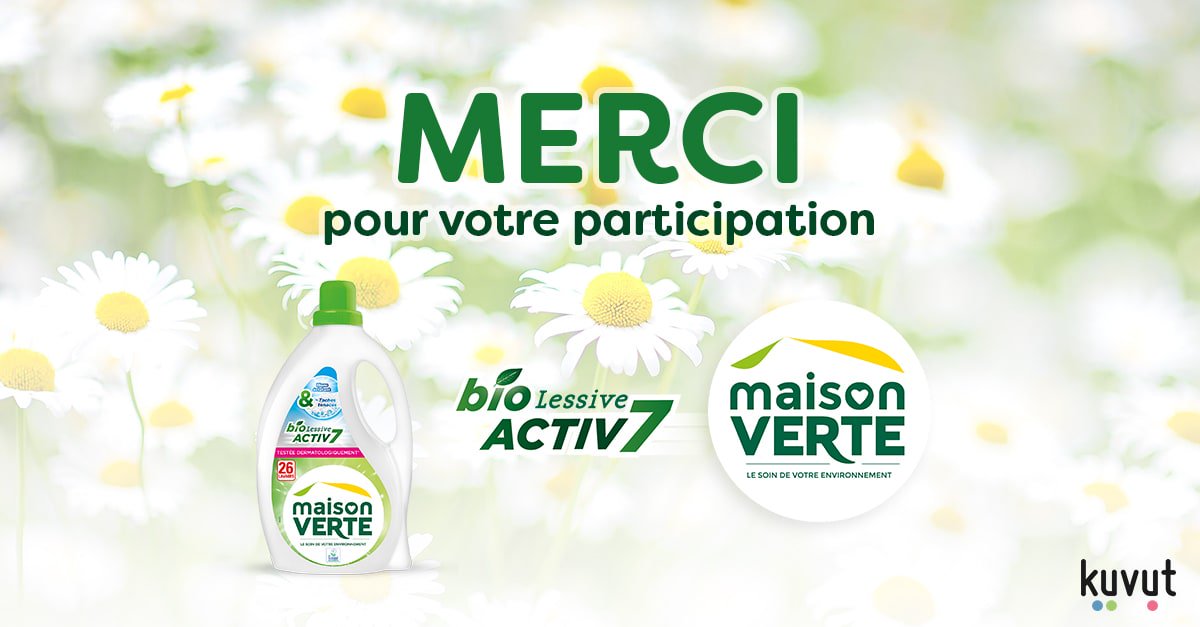 Le test de la lessive Bioactiv7 s’achève. L’équipe marketing Maison Verte et celle de Testamus vous remercient pour votre implication, votre créativité et votre fidélité !
bit.ly/TWBioactiv7art… #lessivebioactiv7 #lessiveecologique