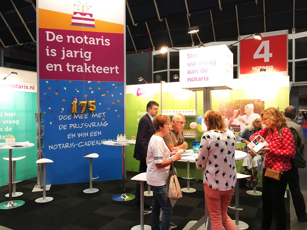 Het notariaat vierde haar 175-jarig bestaan afgelopen week op de 50PlusBeurs met flesjes water en een prijsvraag. Heeft u ons ook bezocht?

bit.ly/2Qfd0jJ