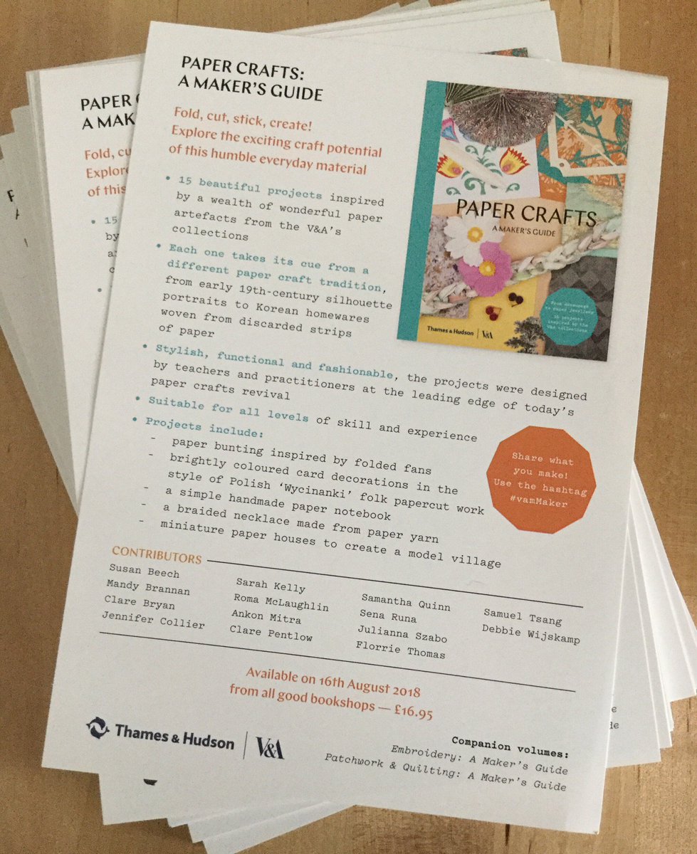 I have now acquired my contributors copy of Paper Crafts - Makers Guide. Big thanks to the V&amp;A and Thames and Hudson for allowing me to be a part of this publication.