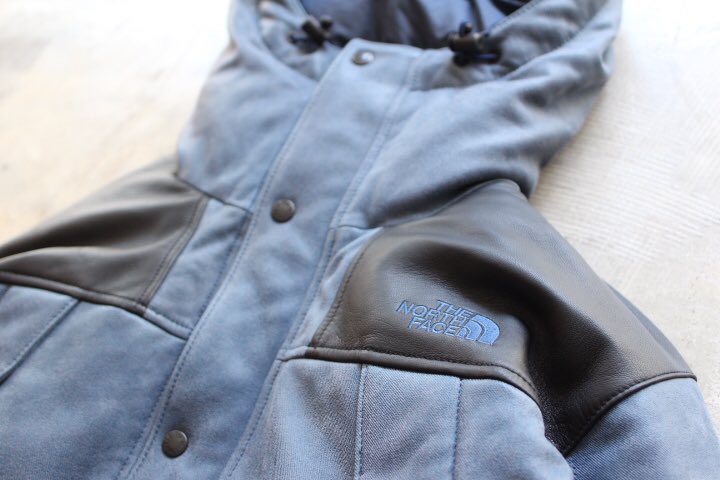 the north face purple label mountain down leather jacket