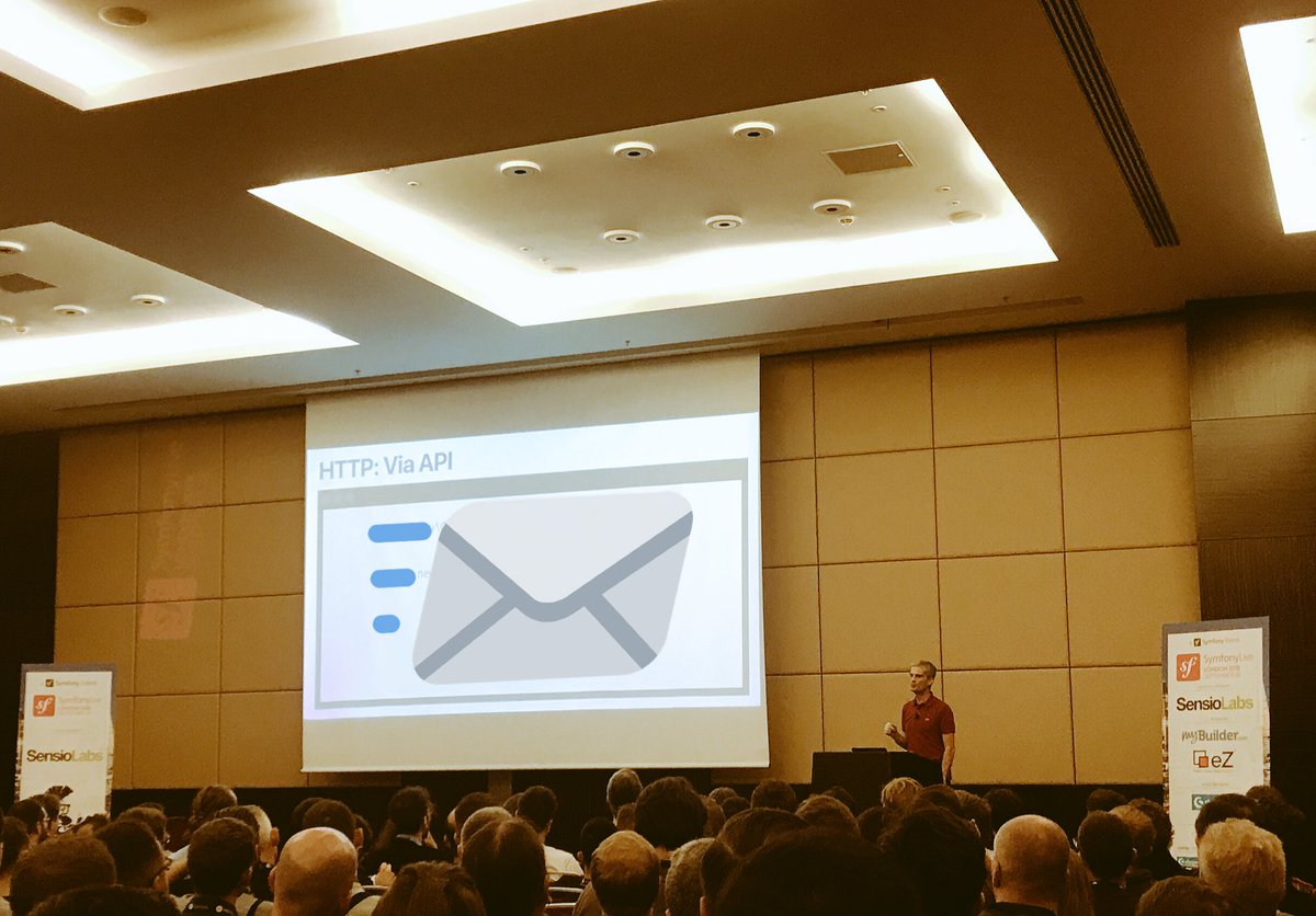 andrerom's tweet image. Just out of #Symfony_Live London from @fabpot ‘s keynote:
Emails are getting sexy again 🤗
#Symfony Mailer (4.2):
- clean API
- easier to use Twig email templates
- setup several servers, failover, smtp/saas services
- Responsive email layouts using PostMark, theming