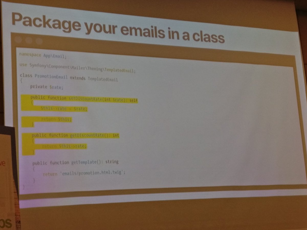 yaffol's tweet image. Transactional emails in a class? Yes please! #symfonymailer #Symfony_Live #makeslifeeasier #goodtimes #evenhappierdevs and now spools?! #imayfaint