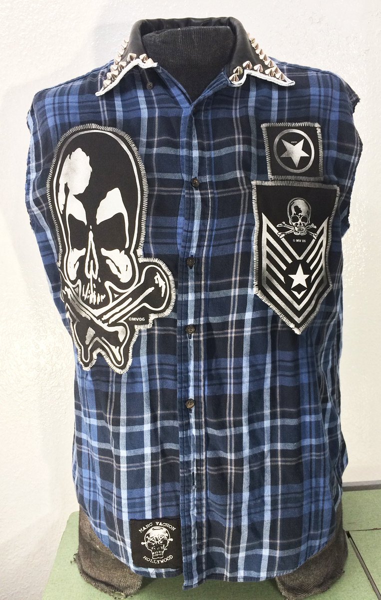 MarcVachonla's tweet photo. Due to the #overwhelmingdemand on the last 2 shirts posted we've decided to crash the #vault and pull another #exclusive. This Marc Vachon Hollywood Leather and Blues Sleeveless Flannel L-XL is right here > https://t.co/hdDqXt1PWq https://t.co/jIyX3Kc6fF