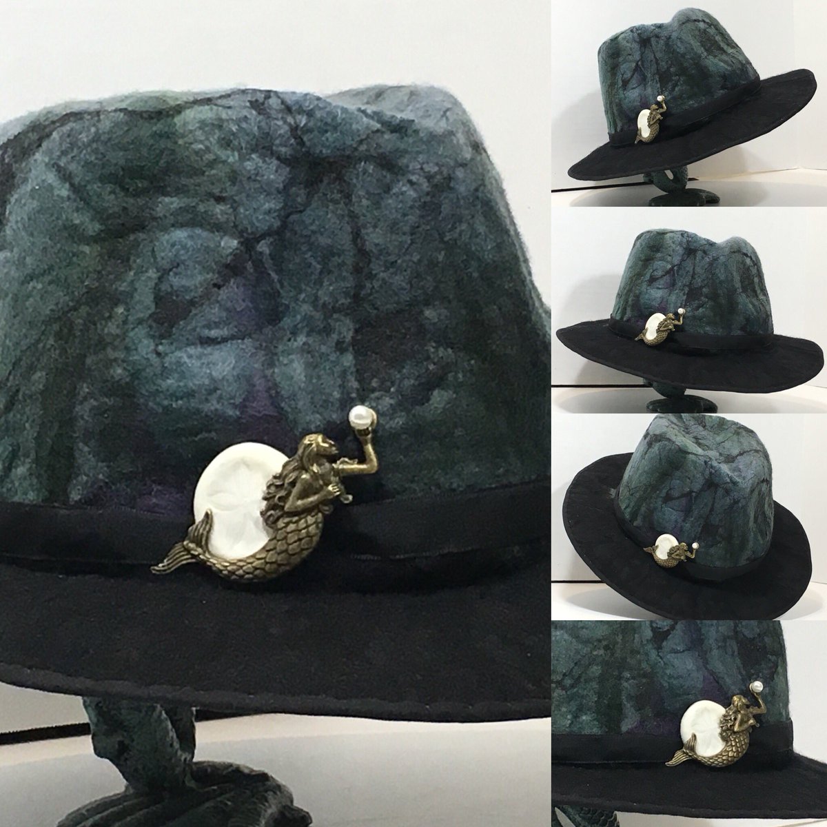 SilverdogAccsry's tweet photo. Shop us at https://t.co/VvoPammALp #silverdogaccessories #fashion #hat #handmade #forsale #hatforsale #lovethislook❤️ #lovethislook #fedora #freeshipping #accessories #summer #winter #vintagelook #vintageinspired #blackhat #character #felt #wool #silk  #mermaid #bohochic https://t.co/STh8cloSYu