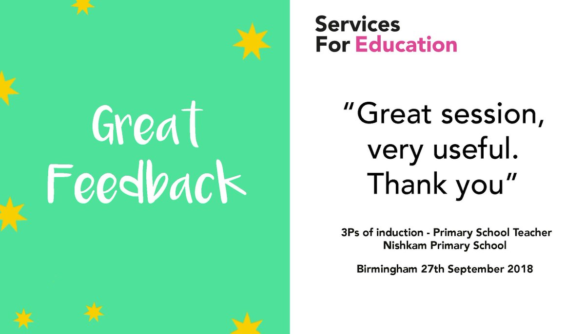 SFE_Tweets's tweet image. Feedback from our #3Ps Course which took place on the 27th September 2018. 

#NQTs #Inductionprocess #Support #3Ps  
If your interested in booking on to any of our 2018/19 courses
Book online servicesforeducation.co.uk
