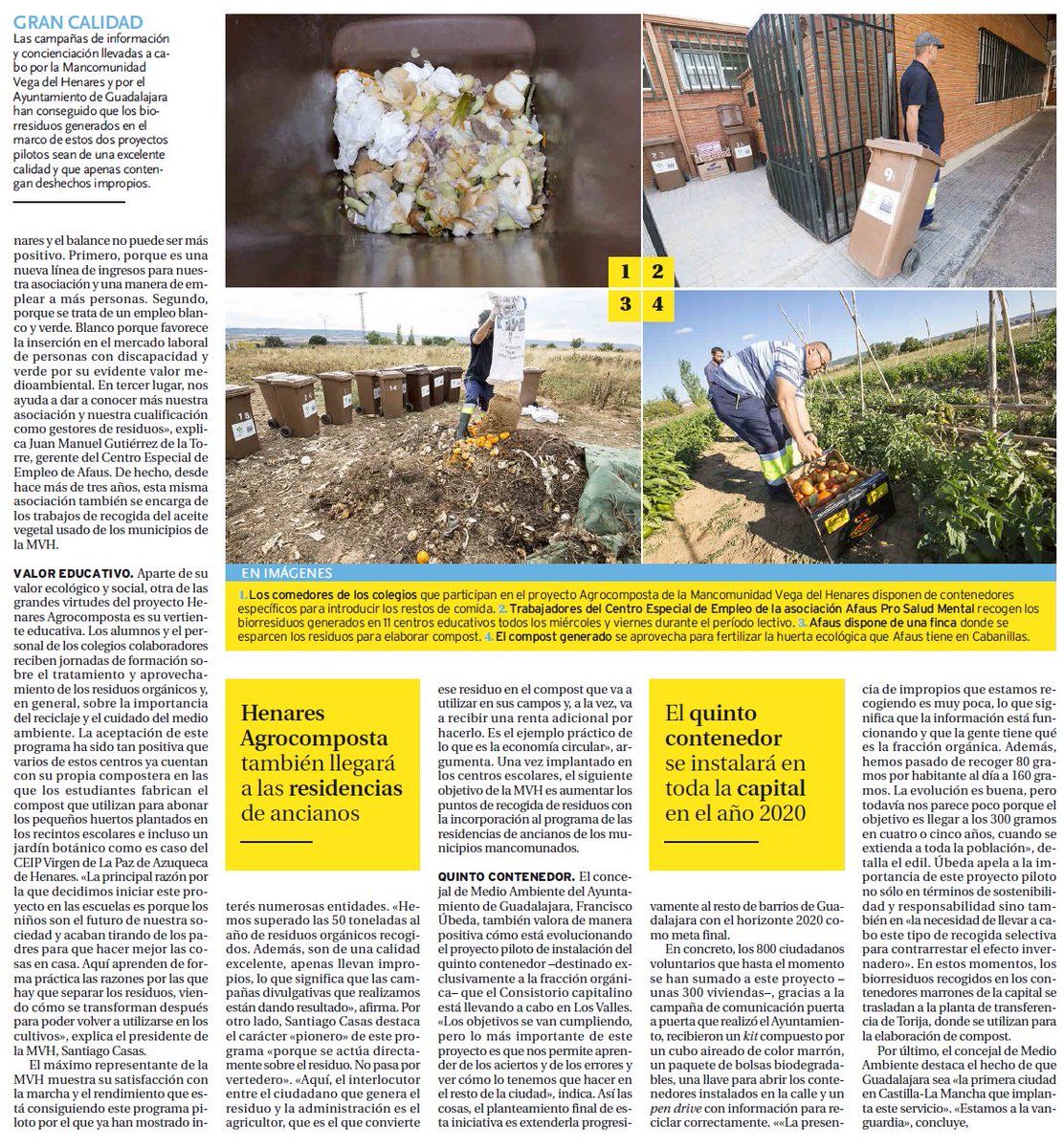 🔊 PROYECTO HENARES AGROCOMPOSTA

Con el inicio del curso escolar, nuestro proyecto de agrocompostaje de residuos orgánicos <a href="/HresAgrcmposta/">Henares Agrocomposta</a> reinicia su labor en los 10 centros educativos de la MVH adheridos.

Hoy La Tribuna de Guadalajara publica este reportaje de <a href="/InmaLopMar/">Inma López Martínez</a>