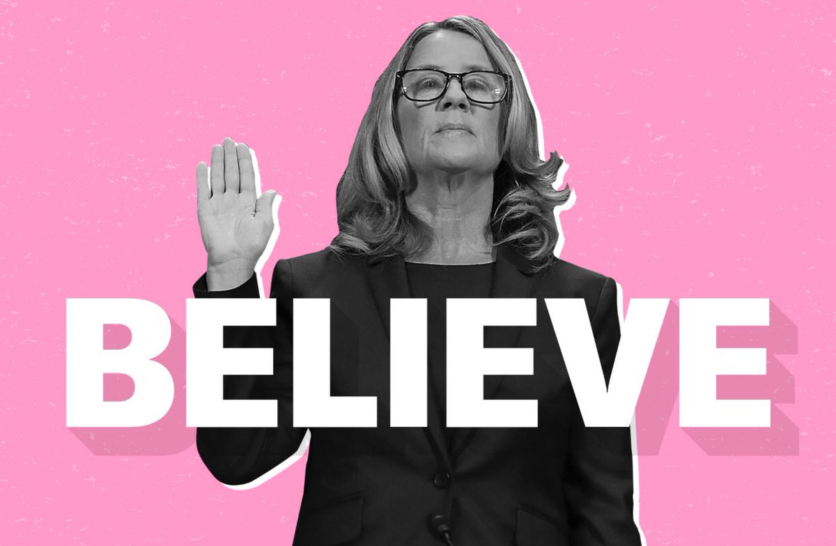 wmfltpa's tweet photo. WE BELIEVE SURVIVORS. 
WE BELIEVE #drblaseyford 
WE BELIEVE #deborahramirez 
WE BELIEVE #julieswetnick 
WE STAND WITH THEM💗

Art from: @thecrookedmedia https://t.co/ZfxgZBU0FL